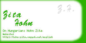 zita hohn business card